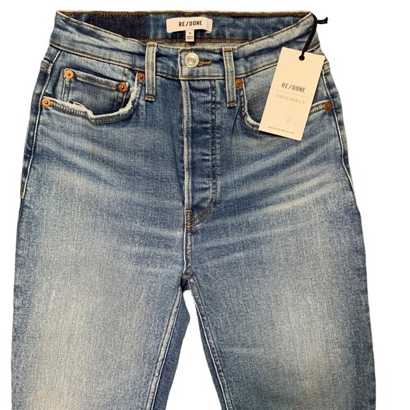 RE/DONE Originals Revolve 90s High Rise Ankle Crop 60s Fade Button Fly Size 26 - Picture 4 of 13